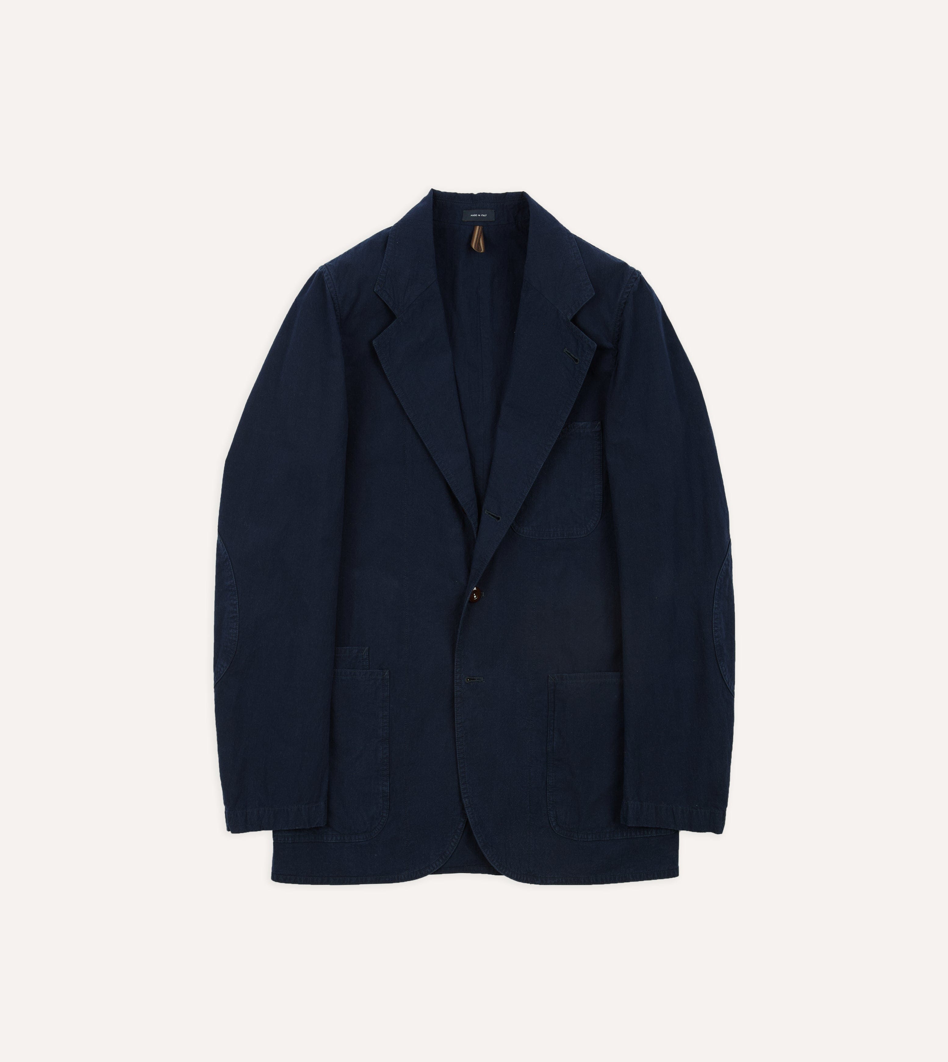 Navy Cotton-Linen Double Layer Games Blazer – Drakes