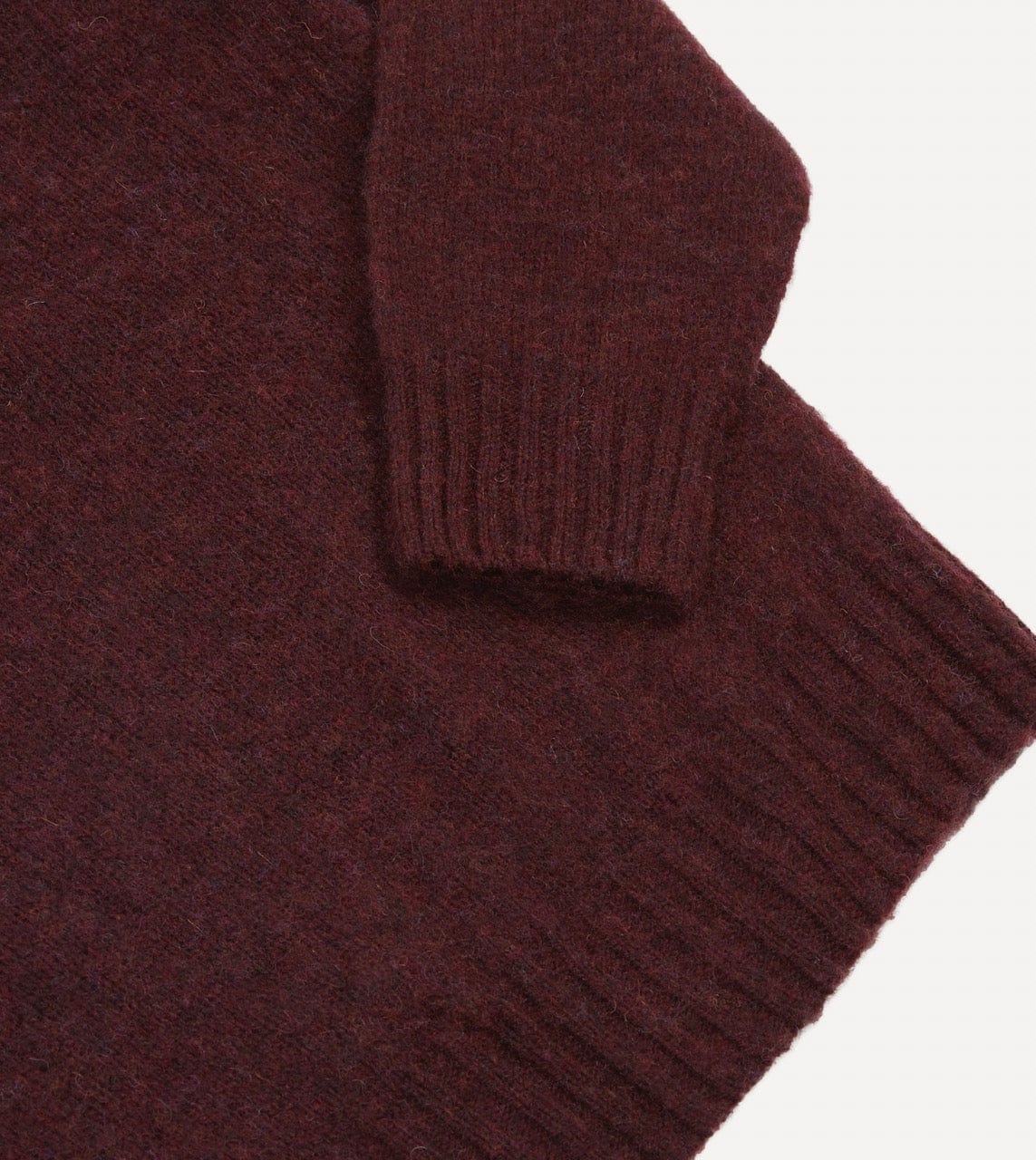 Burgundy Brushed Shetland Crew Neck Jumper