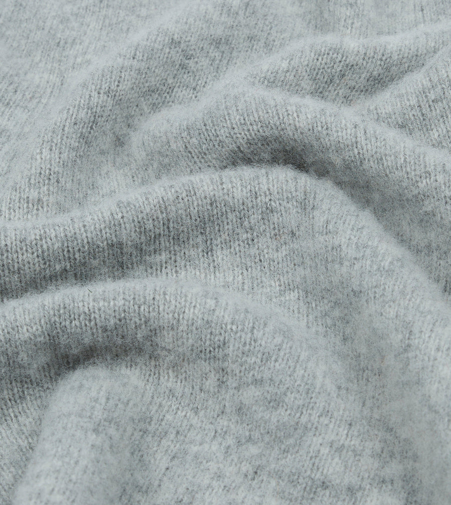 Light Grey Brushed Shetland Crew Neck Jumper