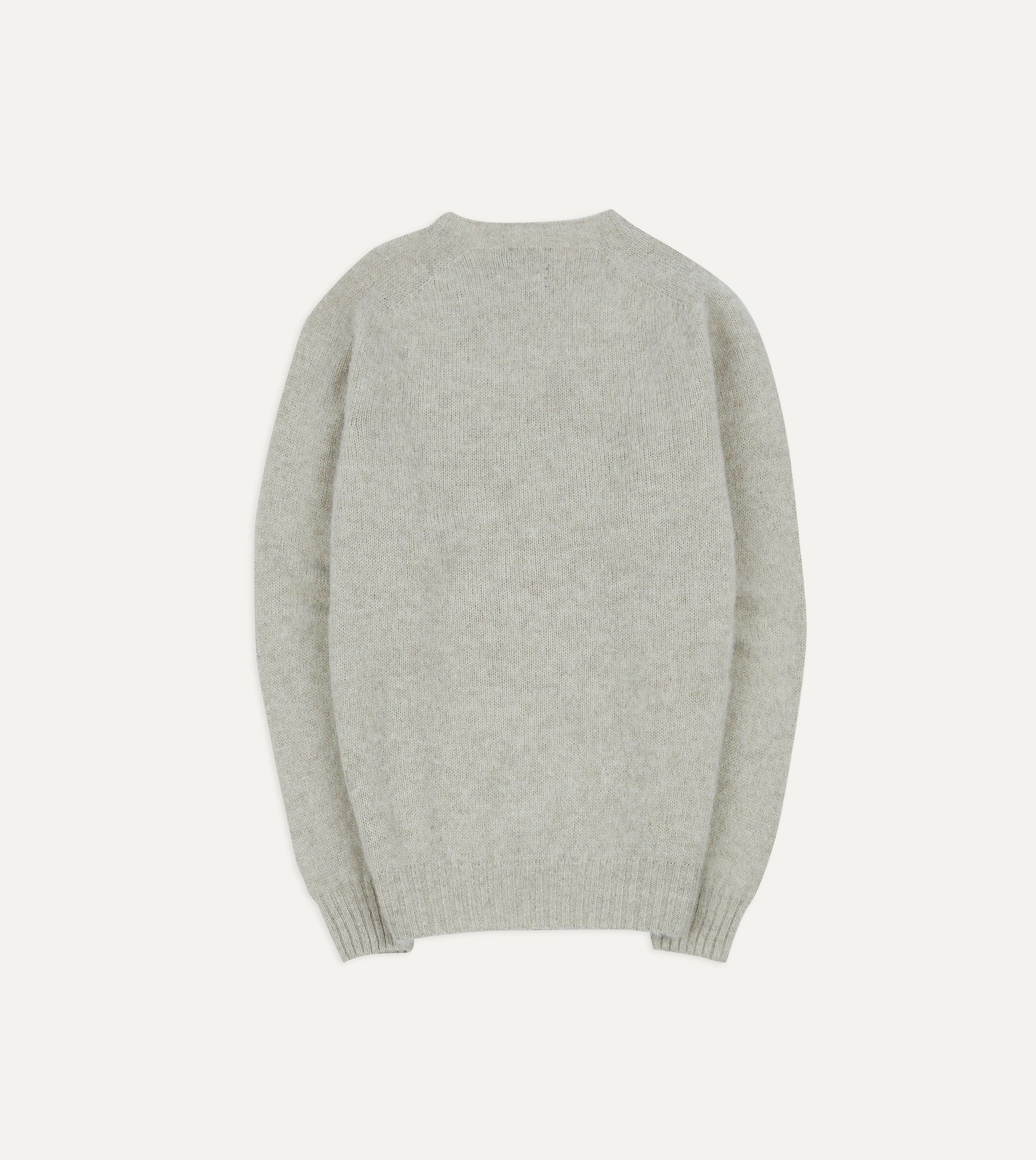 Stone Brushed Shetland Crew Neck Jumper