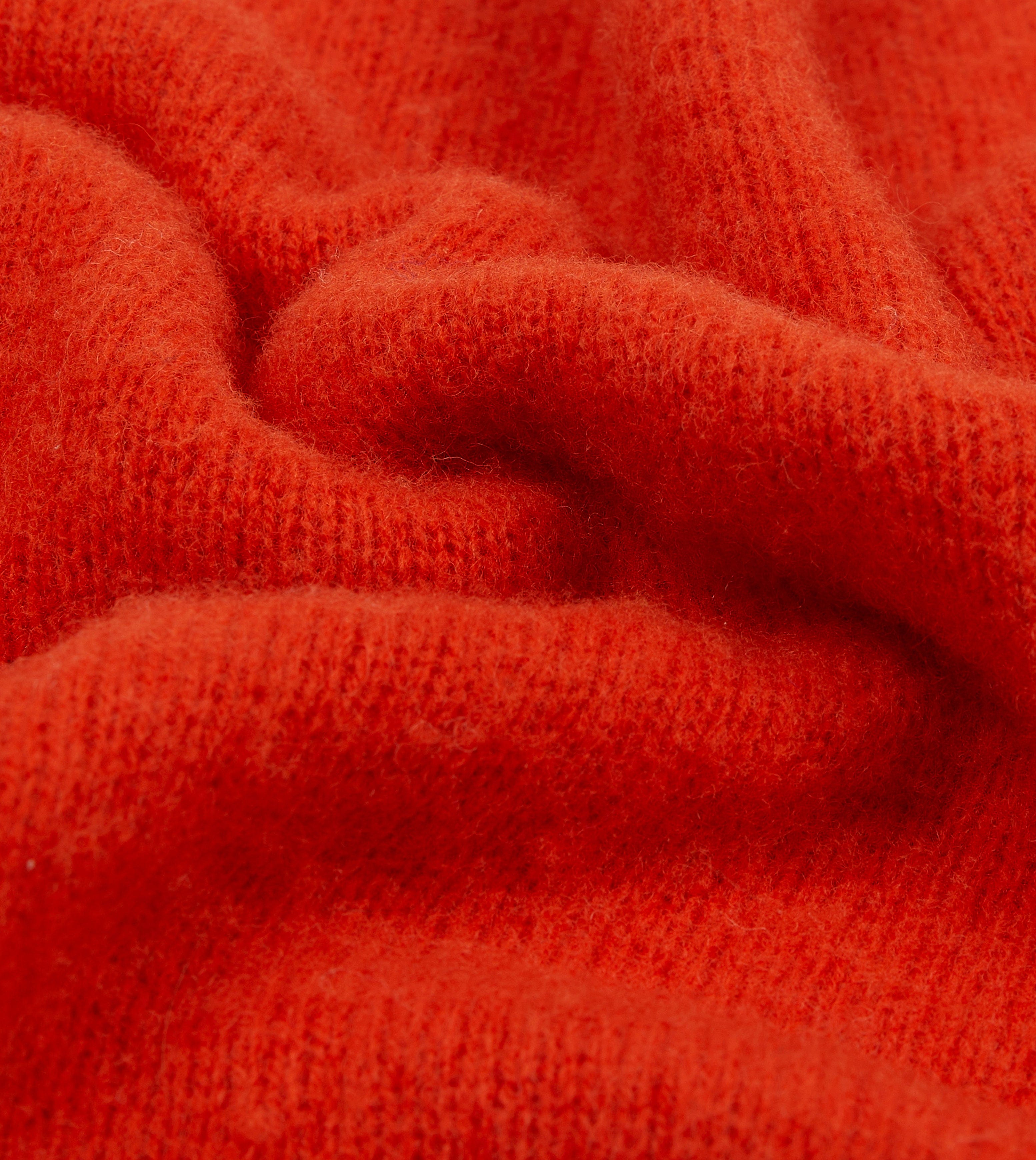 Red Brushed Shetland Crew Neck Jumper
