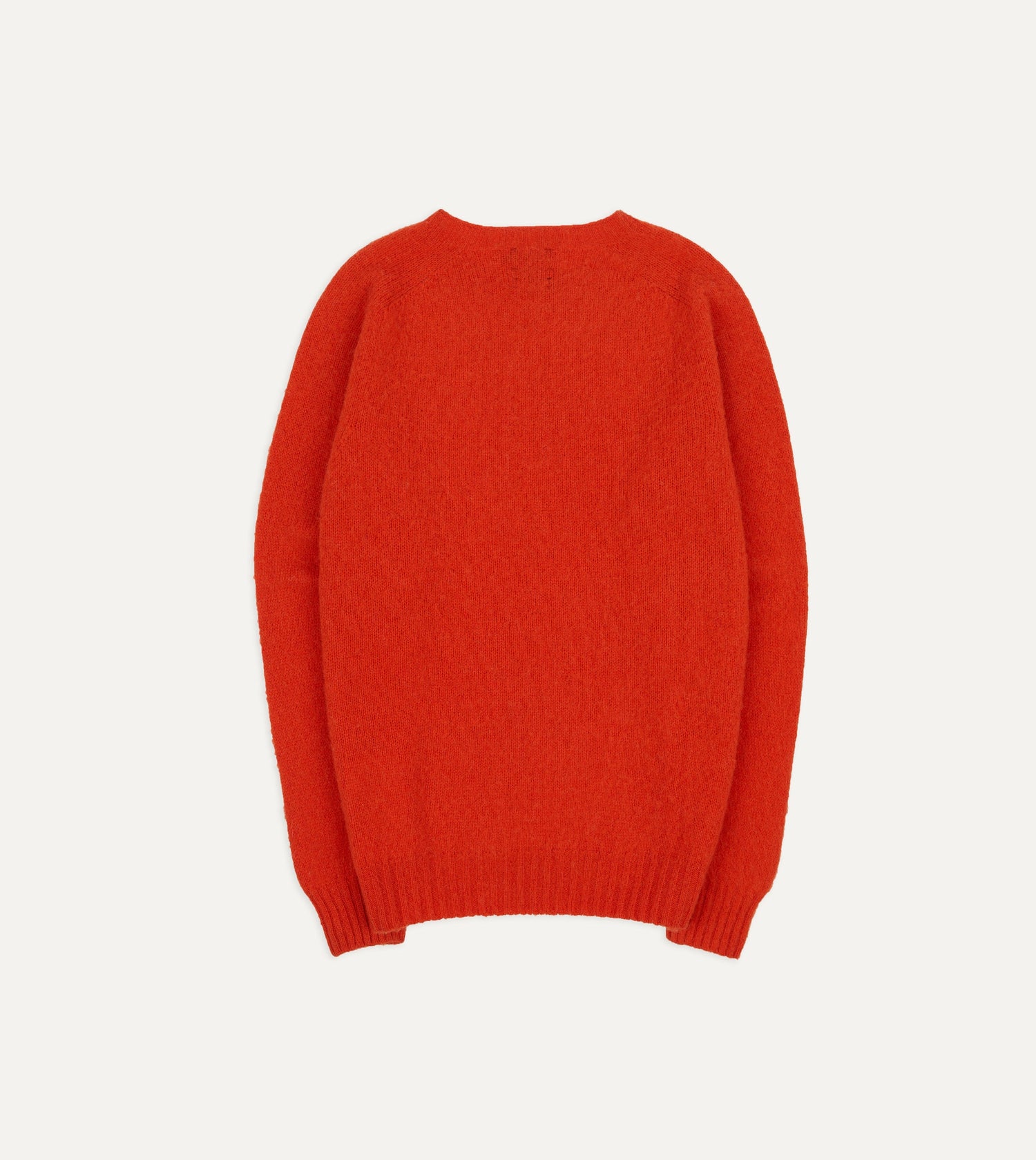 Red Brushed Shetland Crew Neck Jumper – Drakes - Main Image