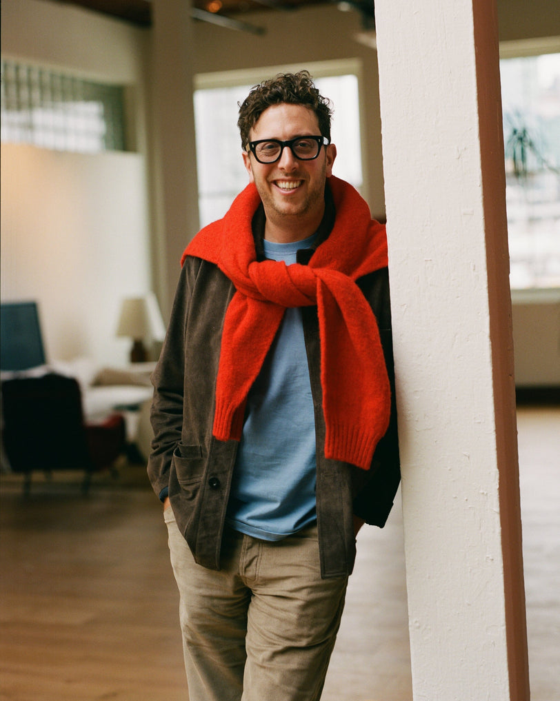 Red Brushed Shetland Crew Neck Jumper