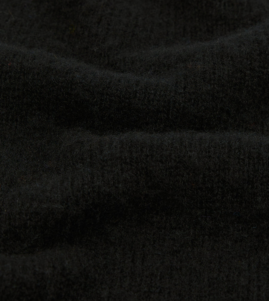 Black Brushed Shetland Crew Neck Jumper