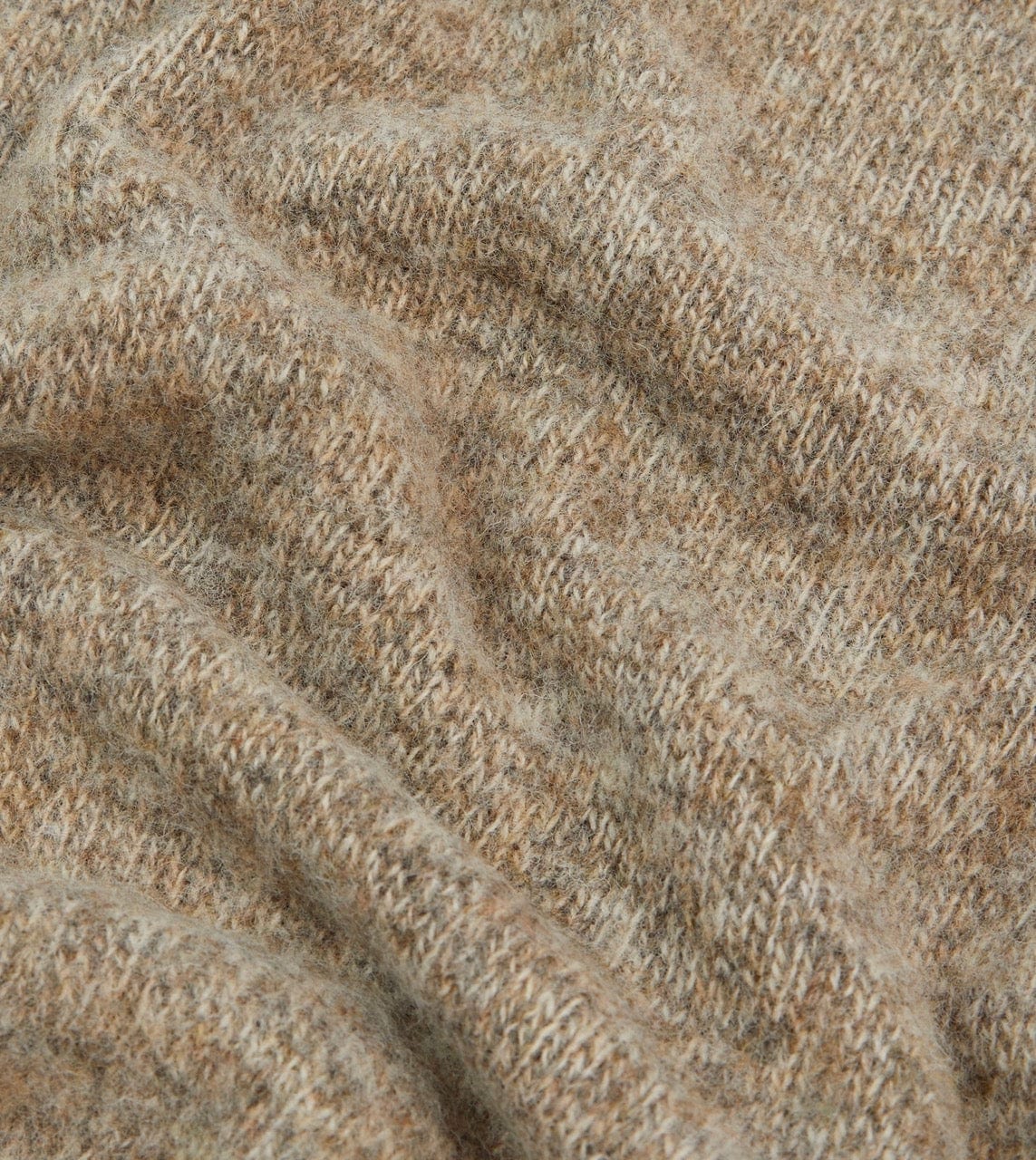 Camel Brushed Shetland Crew Neck Jumper