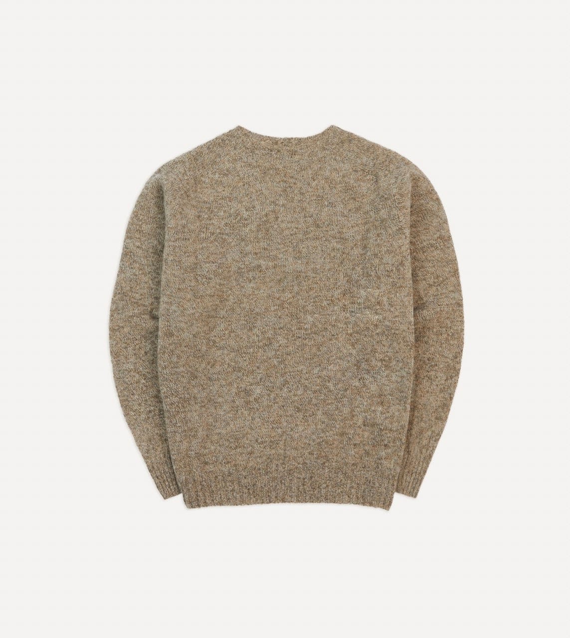 Camel Brushed Shetland Crew Neck Jumper