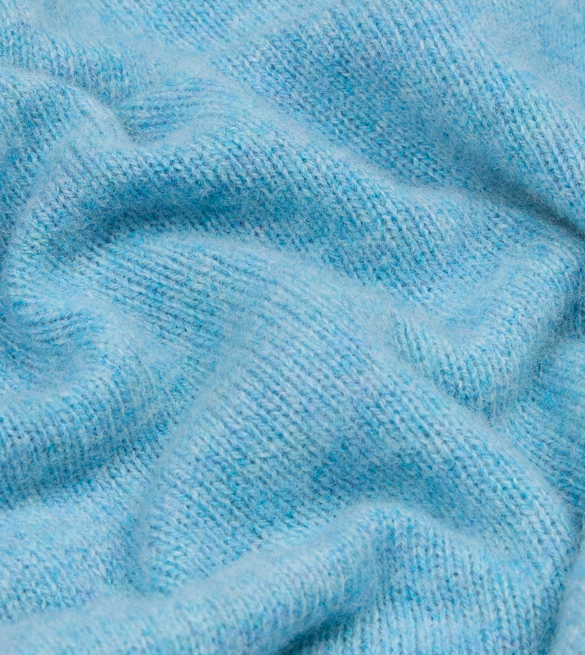Sky Blue Brushed Shetland Crew Neck Jumper