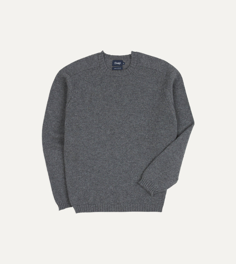 Grey Cashmere Crew Neck Jumper
