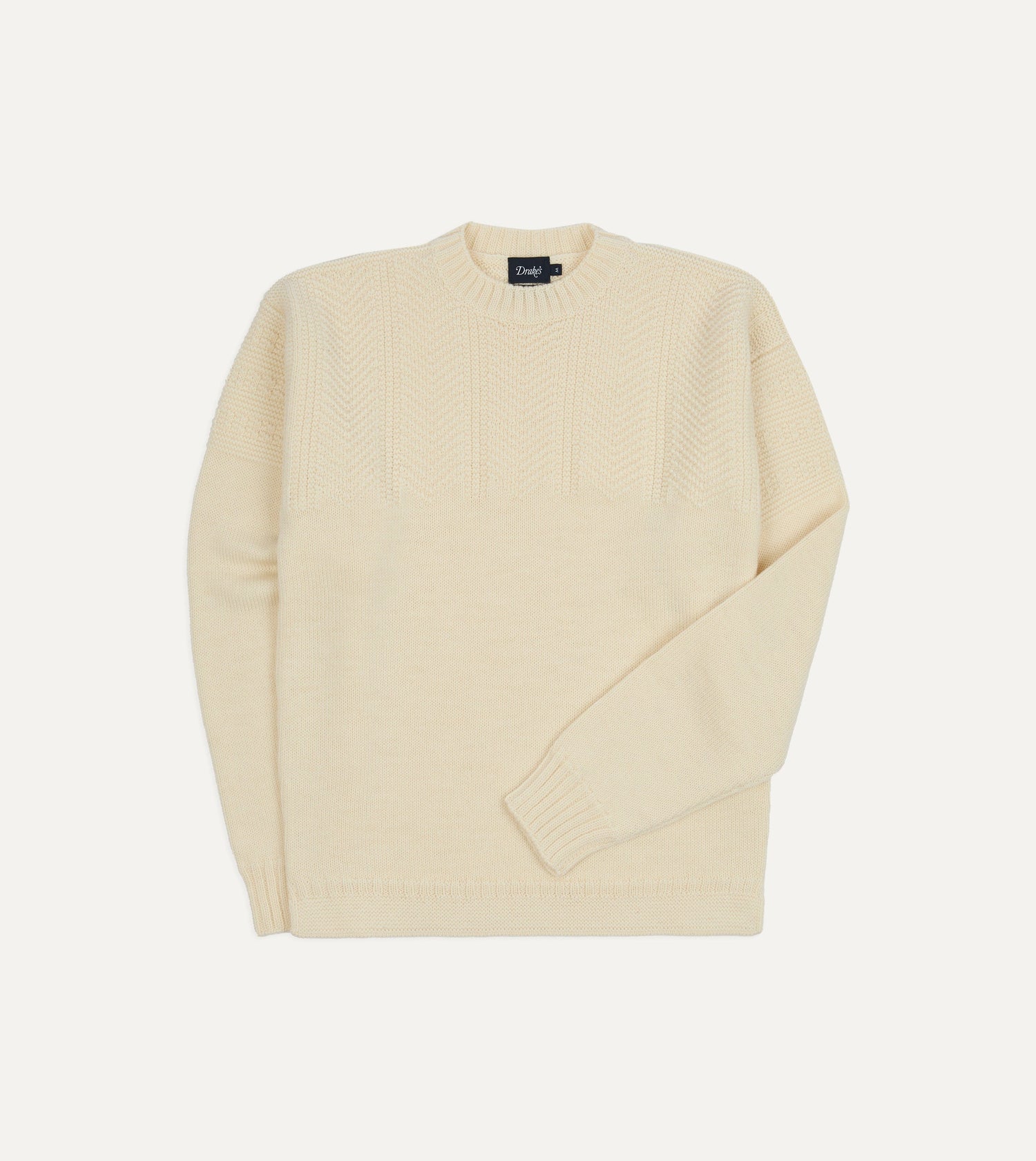 Ecru Wool Guernsey Jumper