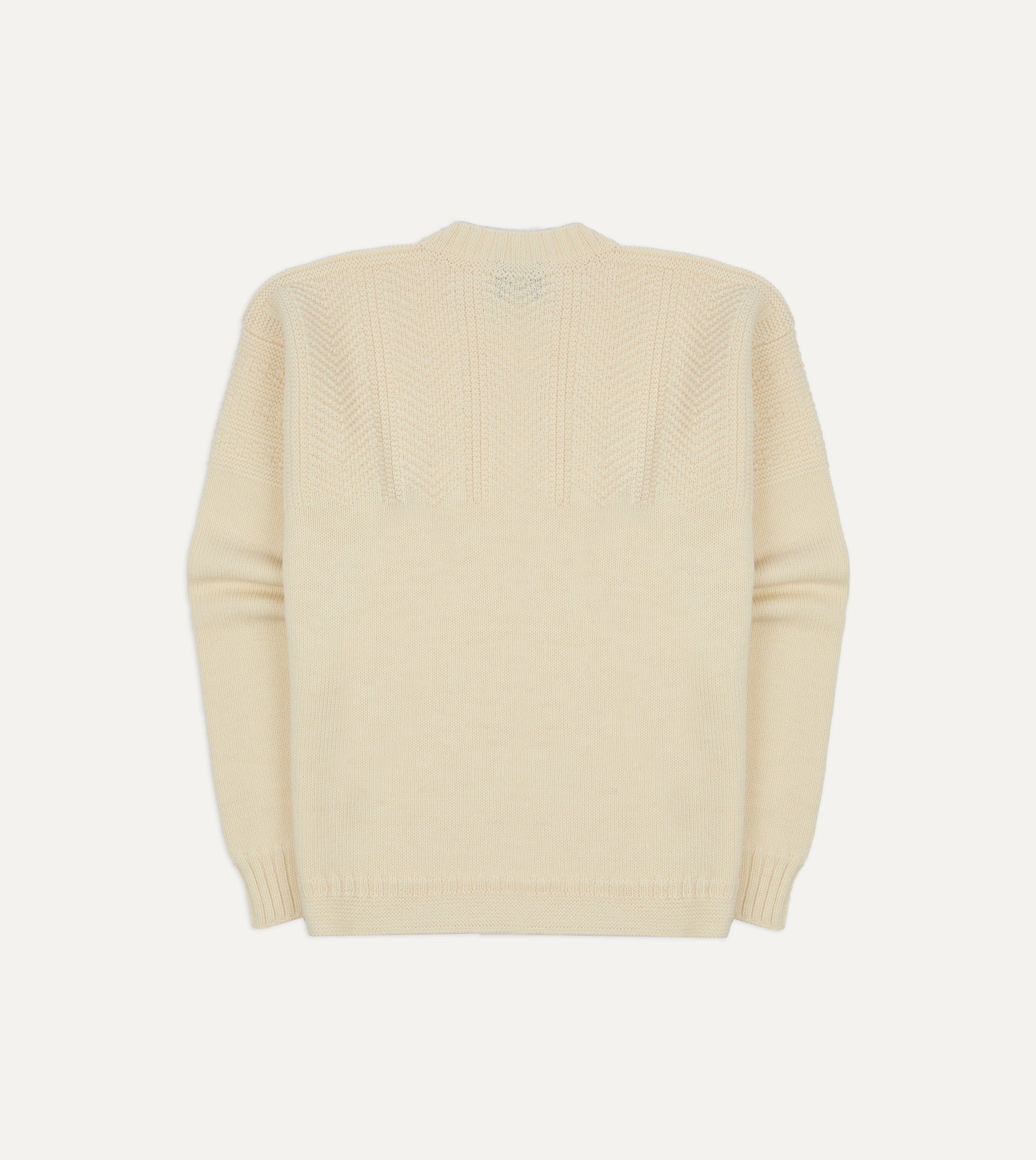 Ecru Wool Guernsey Jumper