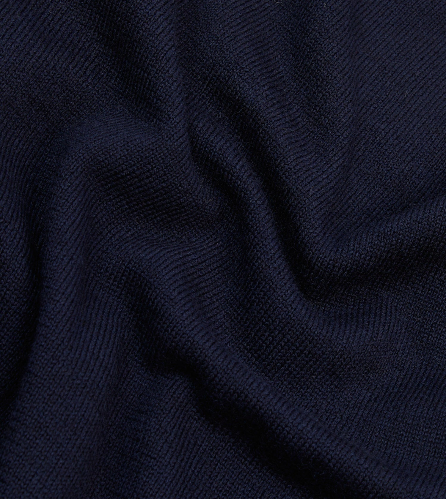 Navy Wool Mock Neck Jumper