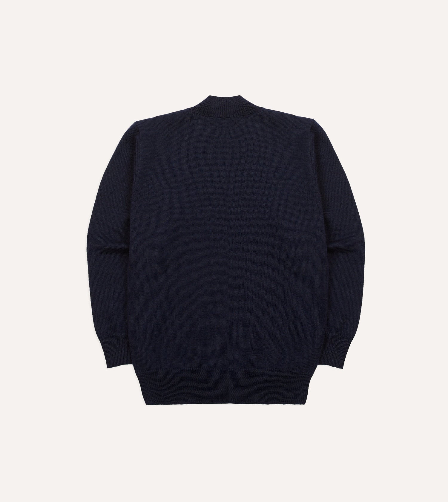 Navy Wool Mock Neck Jumper