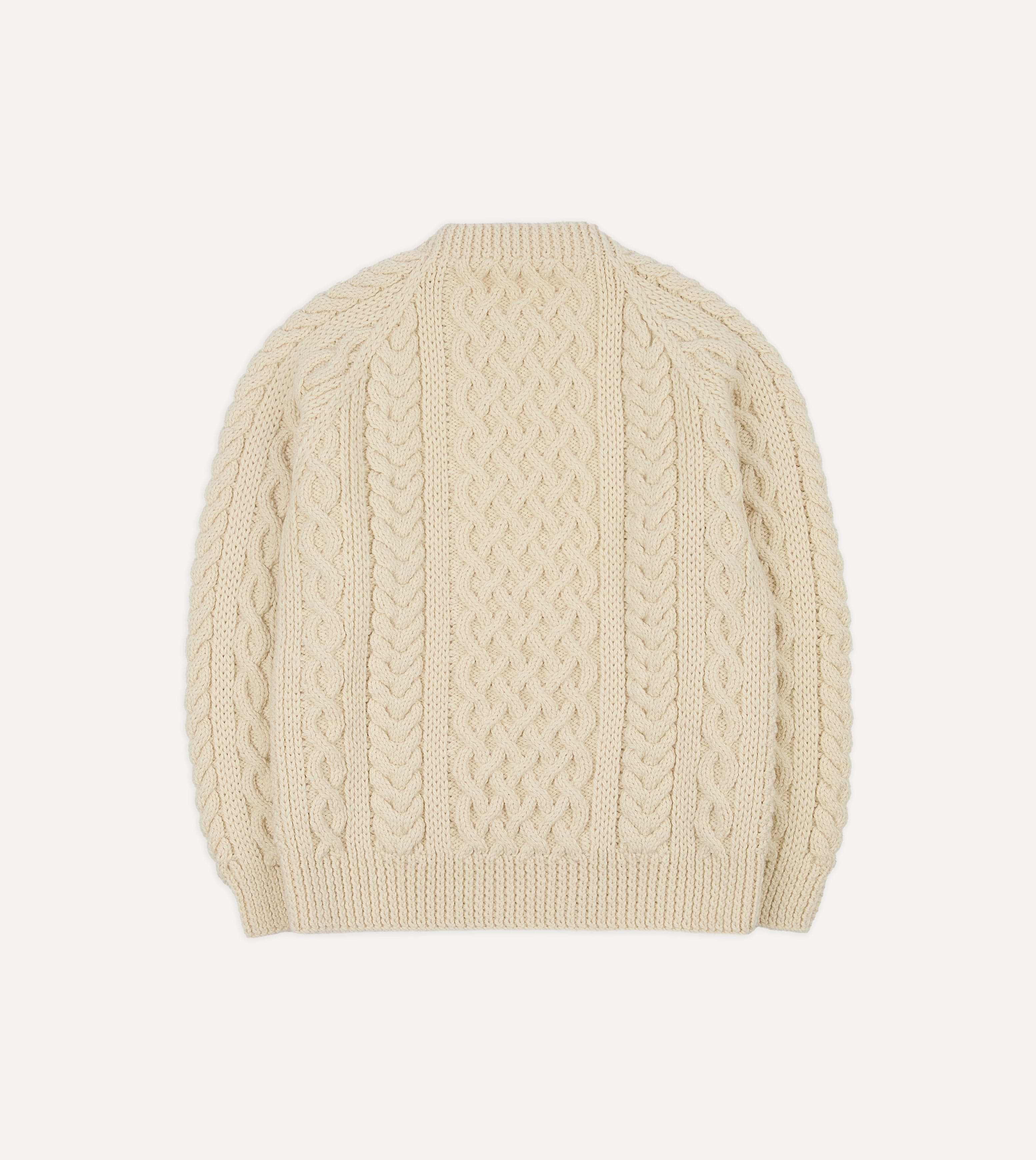 Ecru Wool Aran Jumper