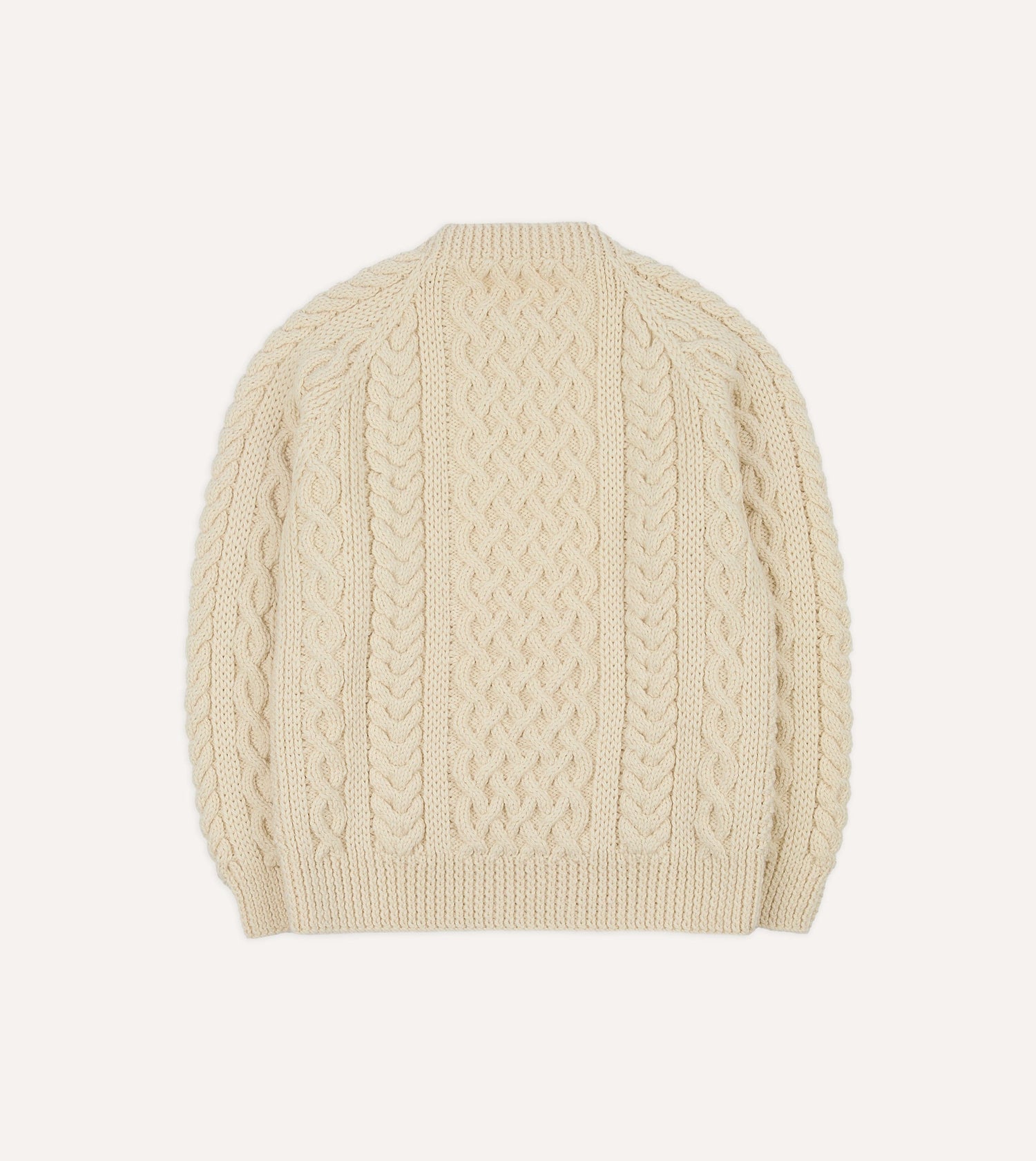 Ecru Wool Aran Jumper