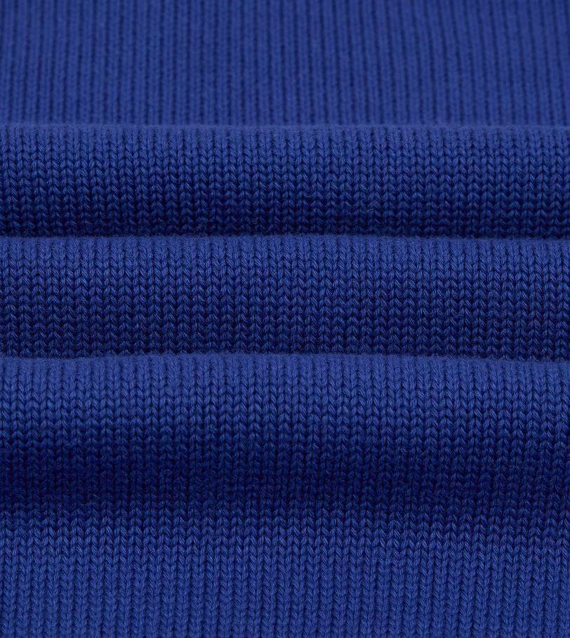 Blue Wool-Cotton Knit Sweatshirt