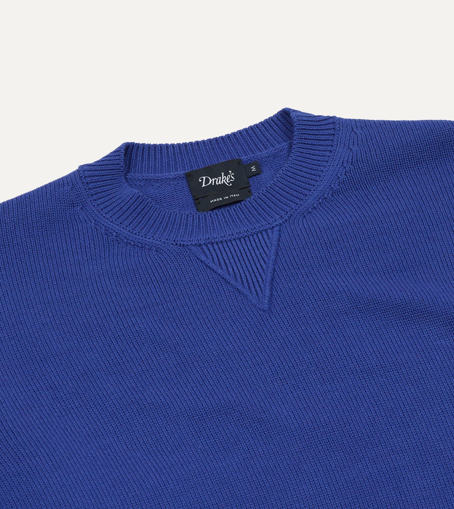 Blue Wool-Cotton Knit Sweatshirt