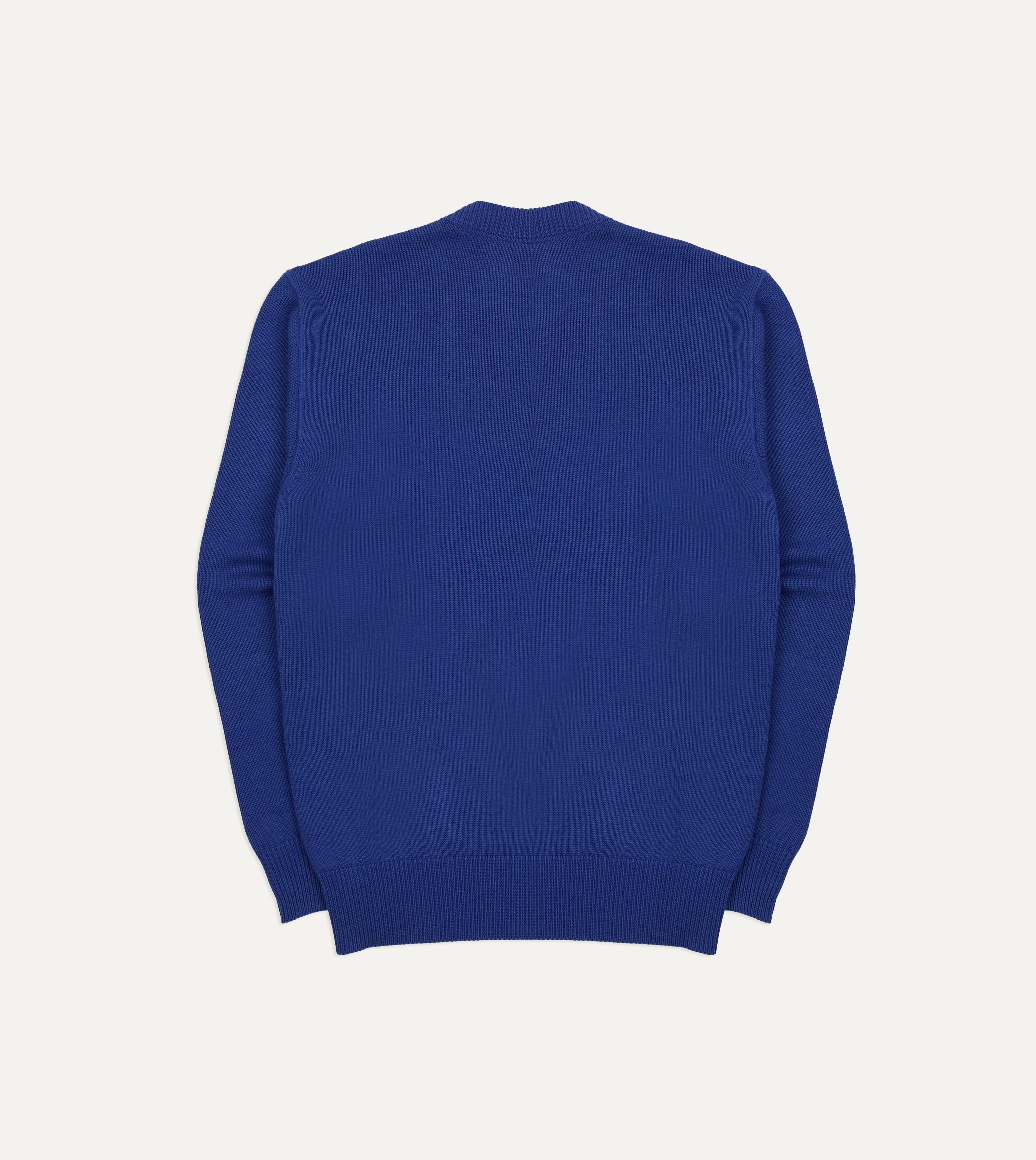 Blue Wool-Cotton Knit Sweatshirt