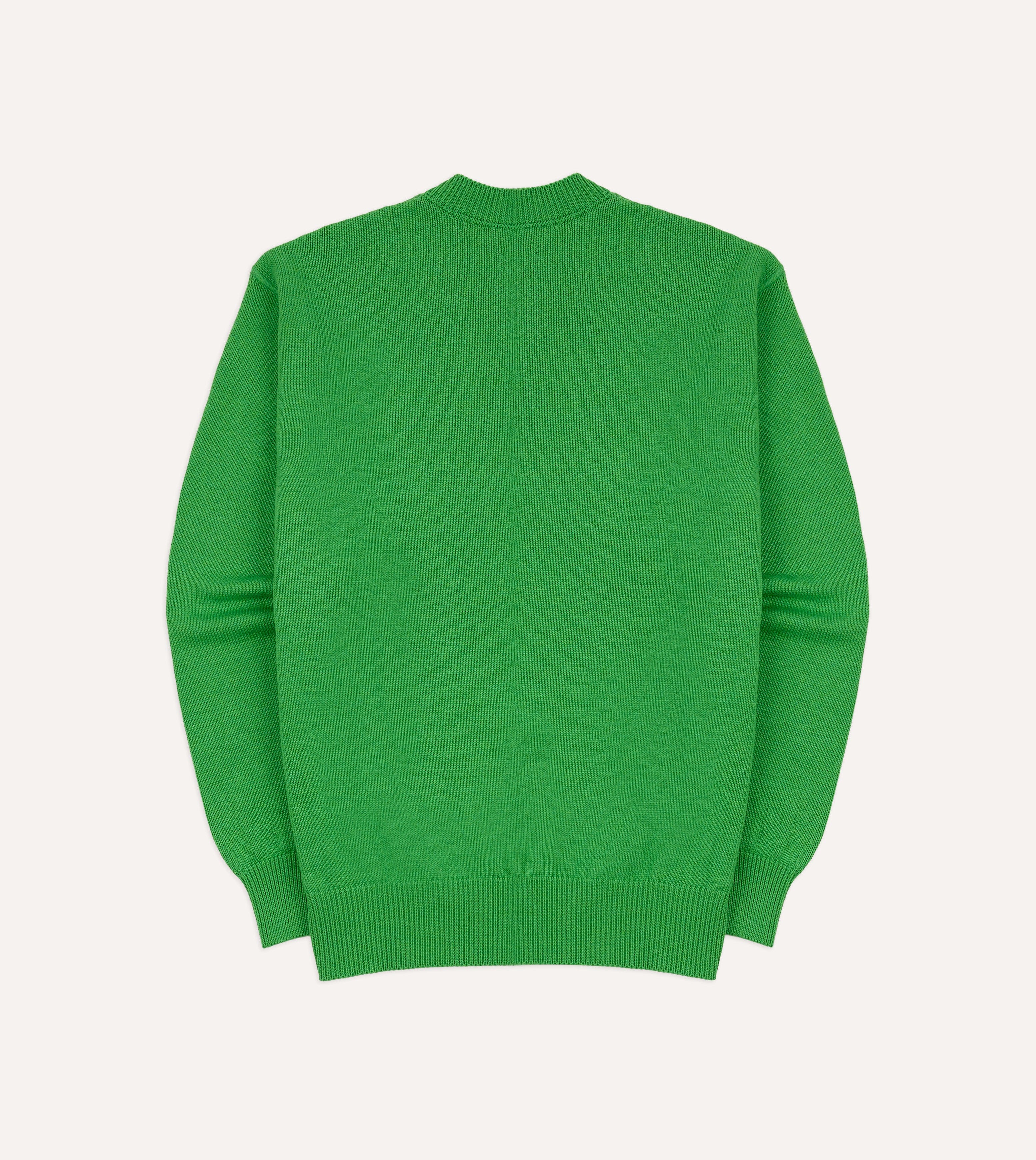 Green Wool-Cotton Knit Sweatshirt