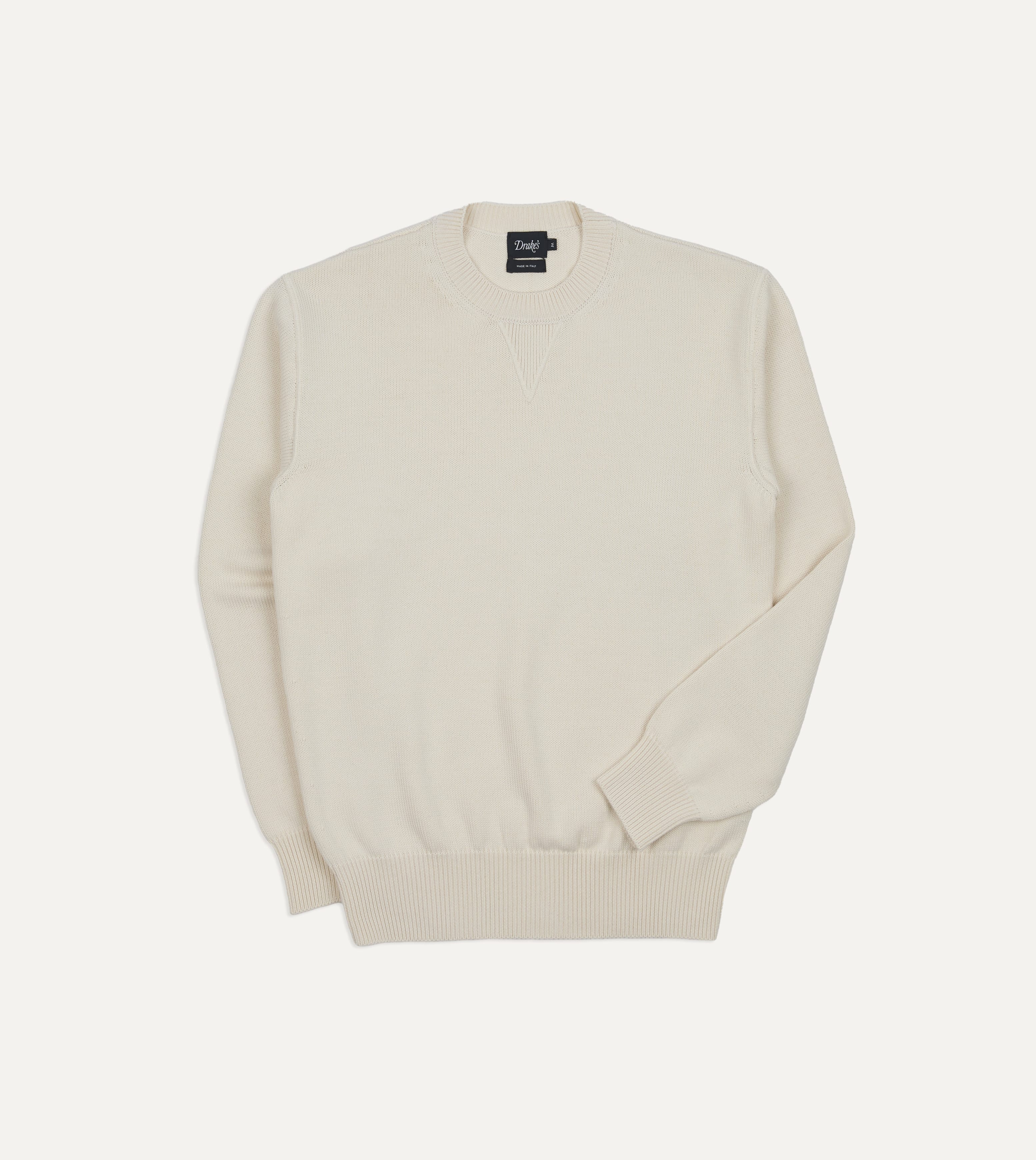 Ecru Wool-Cotton Knit Sweatshirt