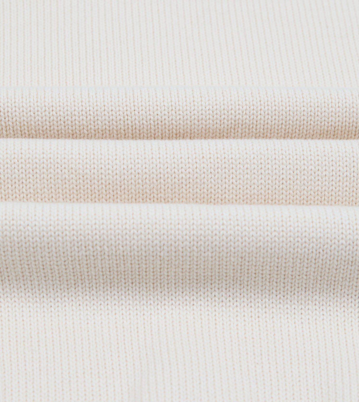 Ecru Wool-Cotton Knit Sweatshirt