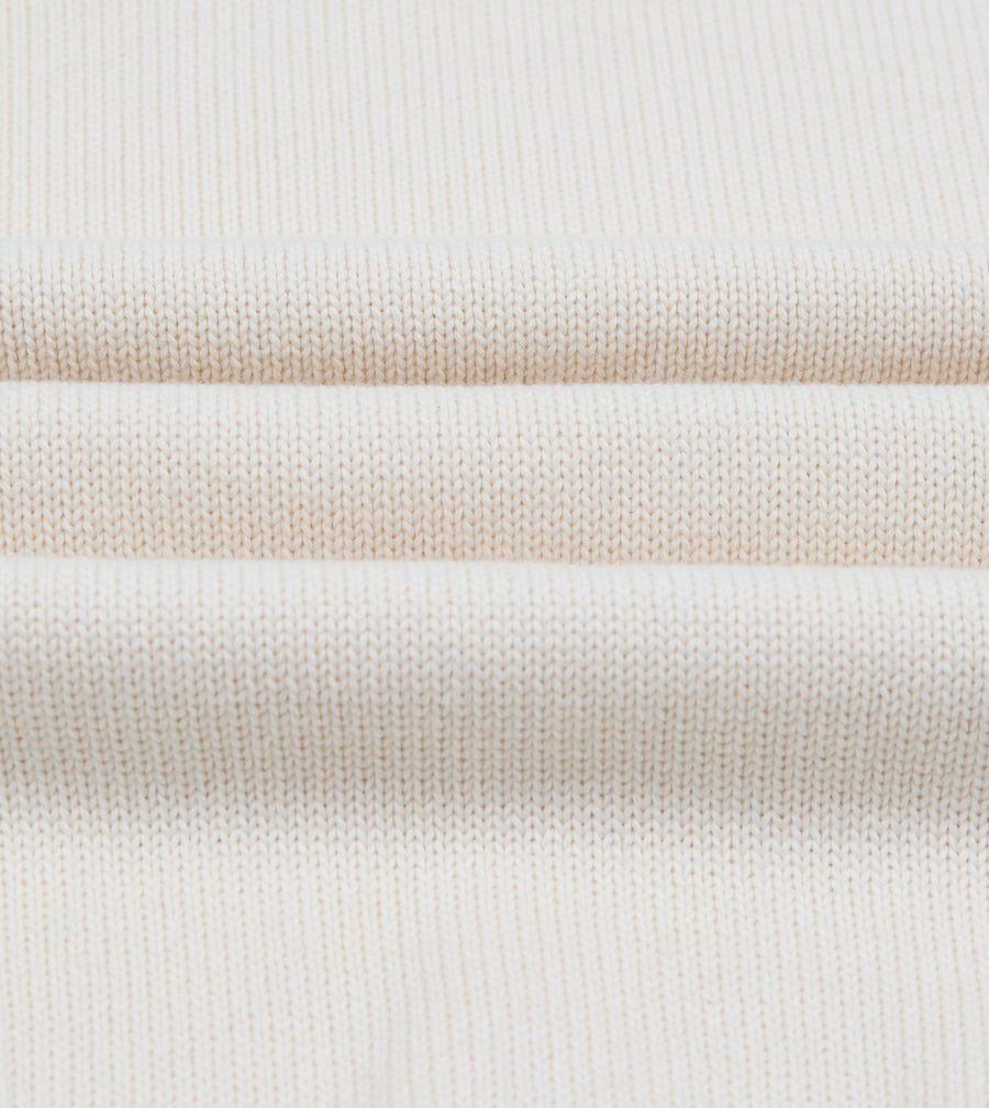 Ecru Wool-Cotton Knit Sweatshirt