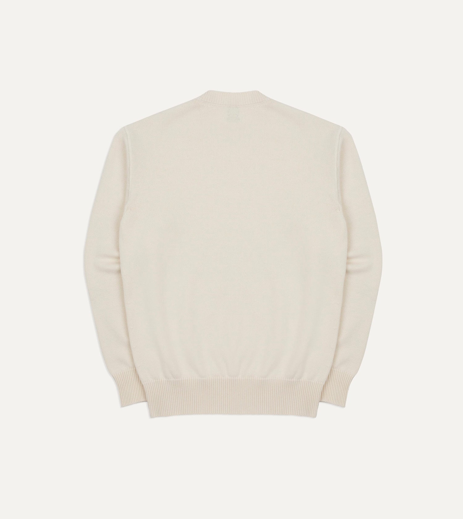 Ecru Wool-Cotton Knit Sweatshirt
