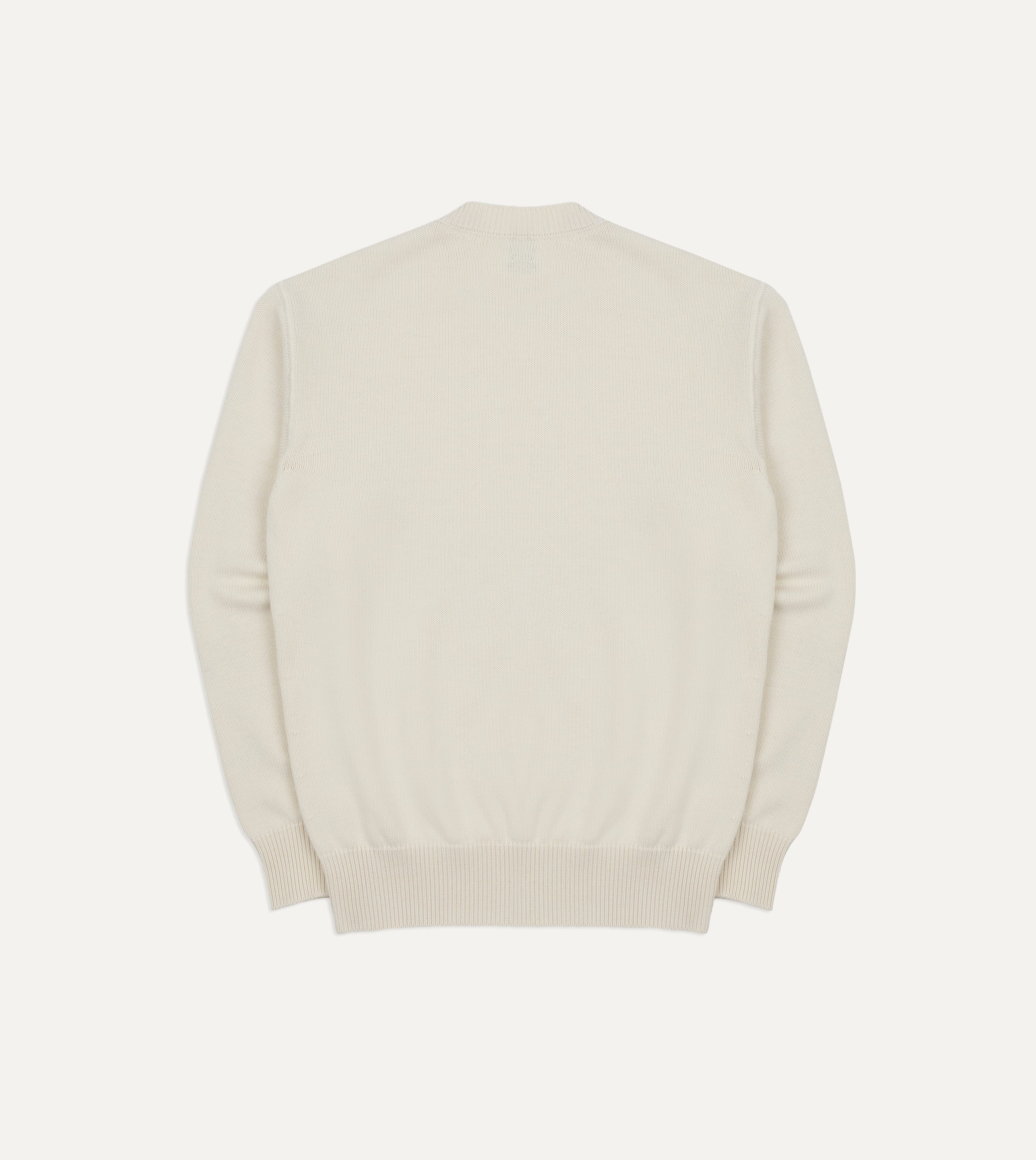 Ecru Wool-Cotton Knit Sweatshirt