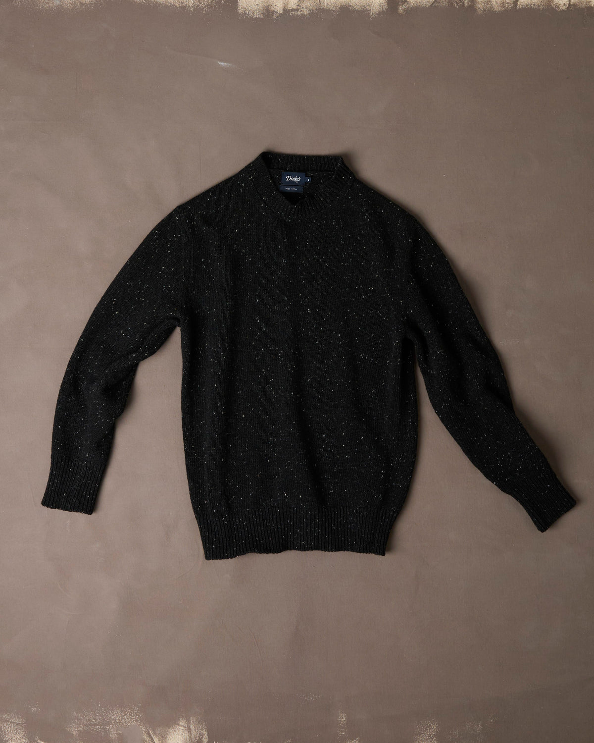 Dark Grey Donegal Crew Neck Jumper