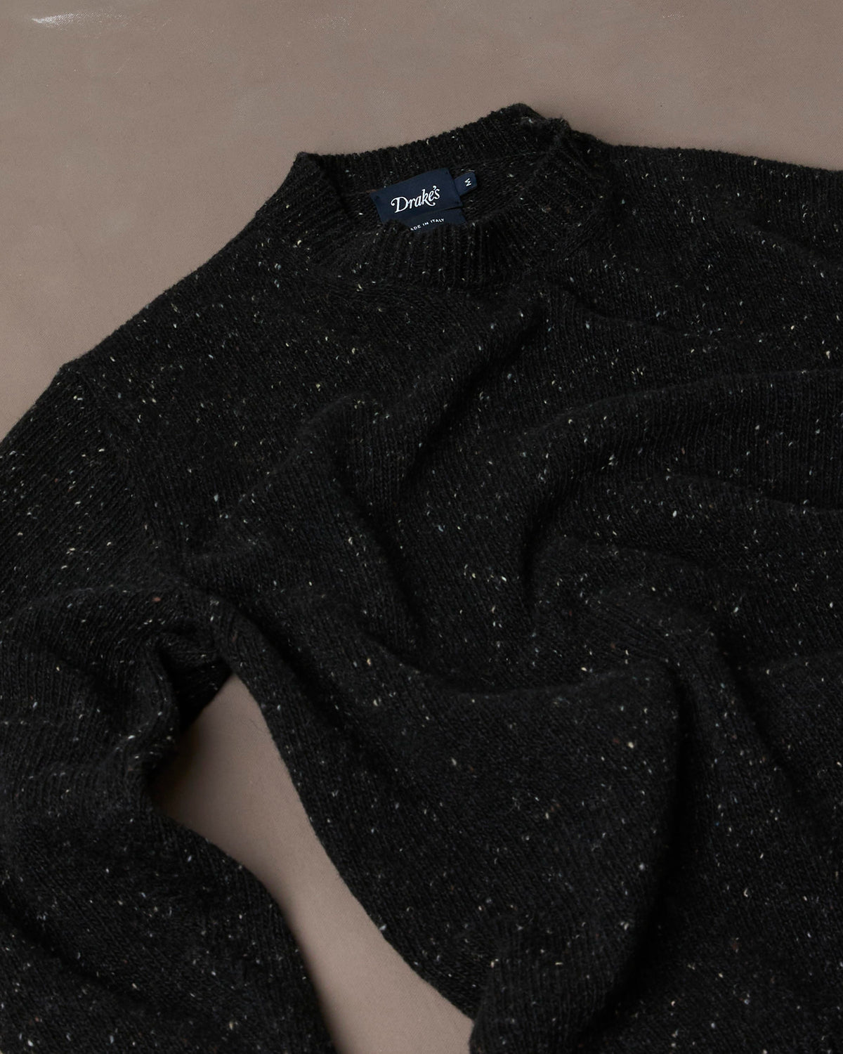 Dark Grey Donegal Crew Neck Jumper
