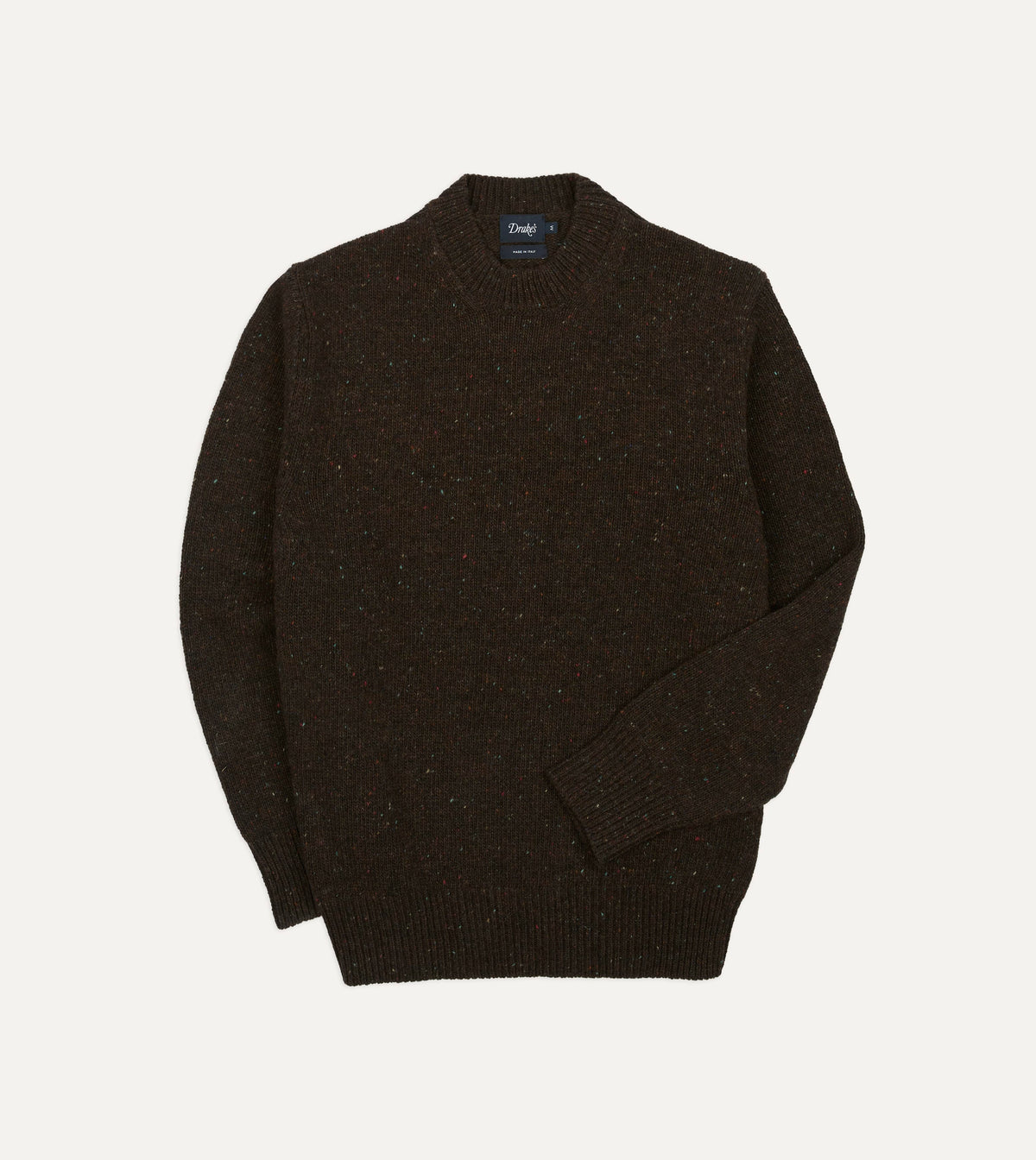 Brown Donegal Crew Neck Jumper