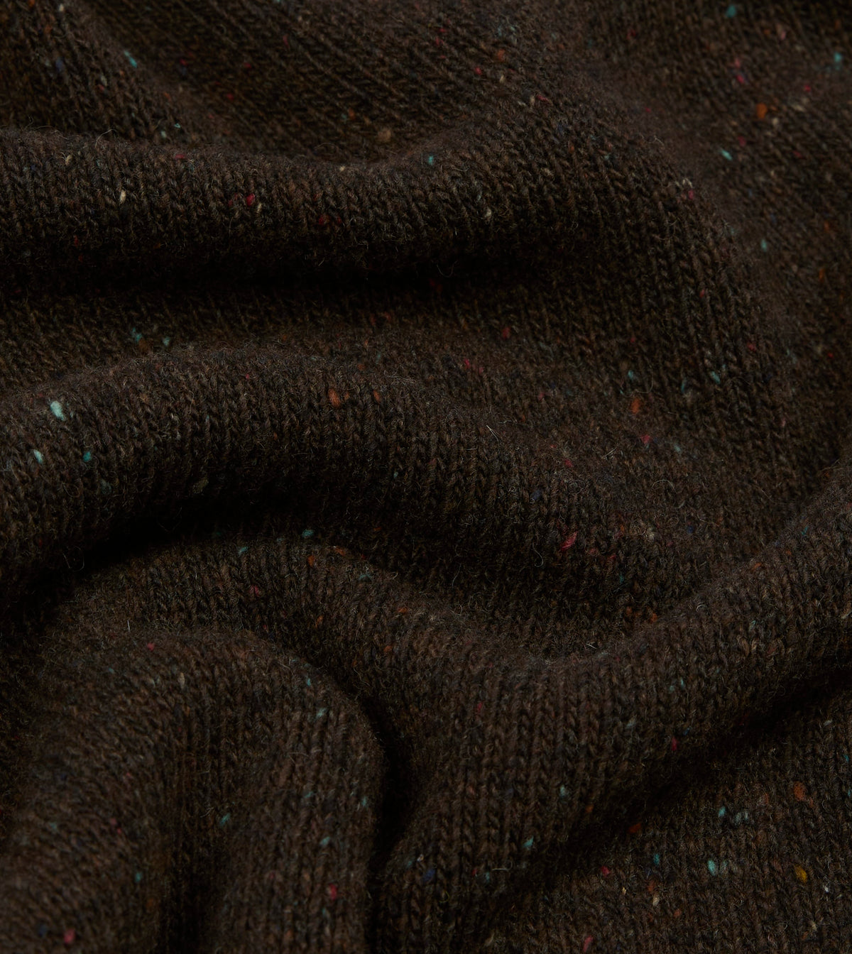 Brown Donegal Crew Neck Jumper