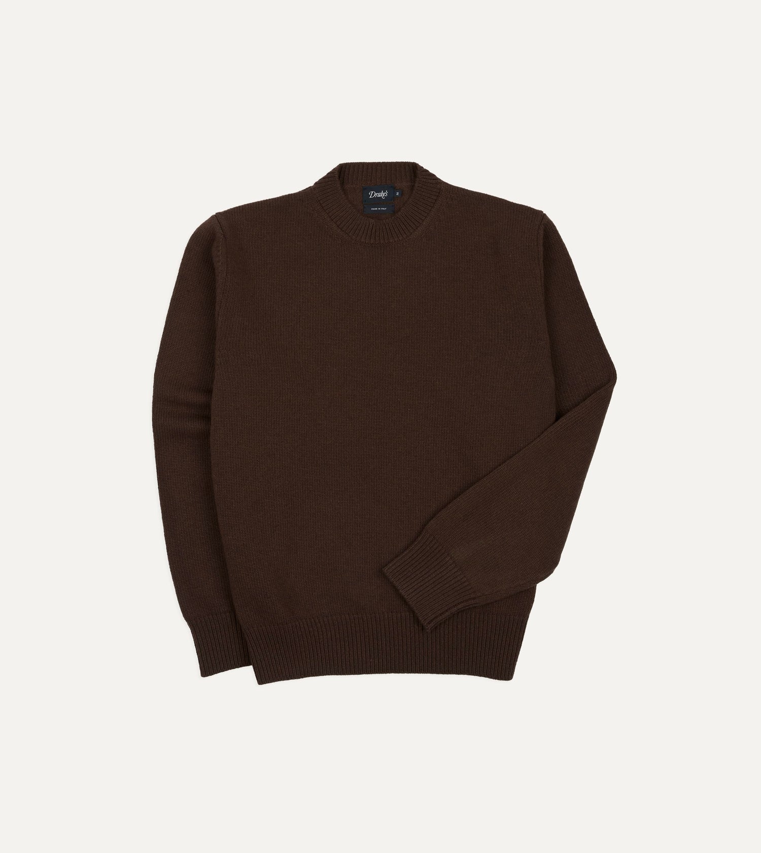 Brown Wool-Cashmere Crew Neck Jumper