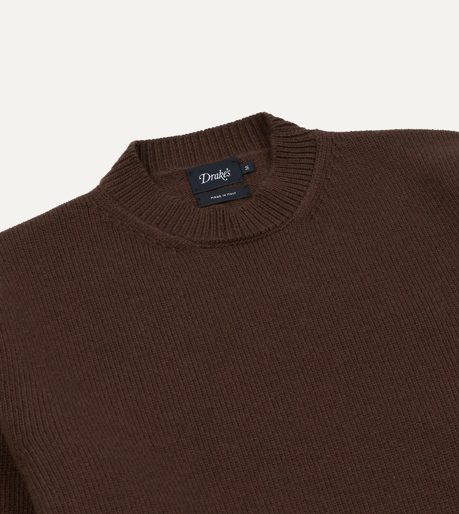 Brown Wool-Cashmere Crew Neck Jumper