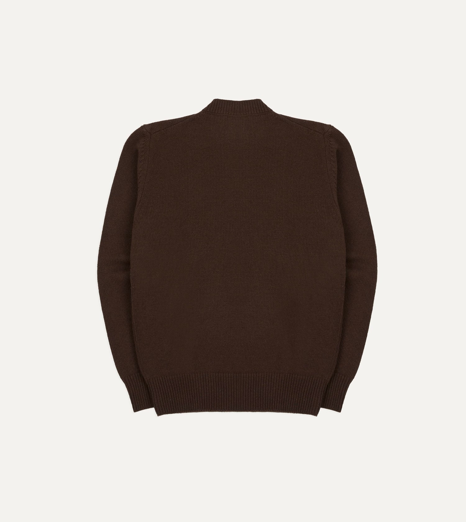 Brown Wool-Cashmere Crew Neck Jumper