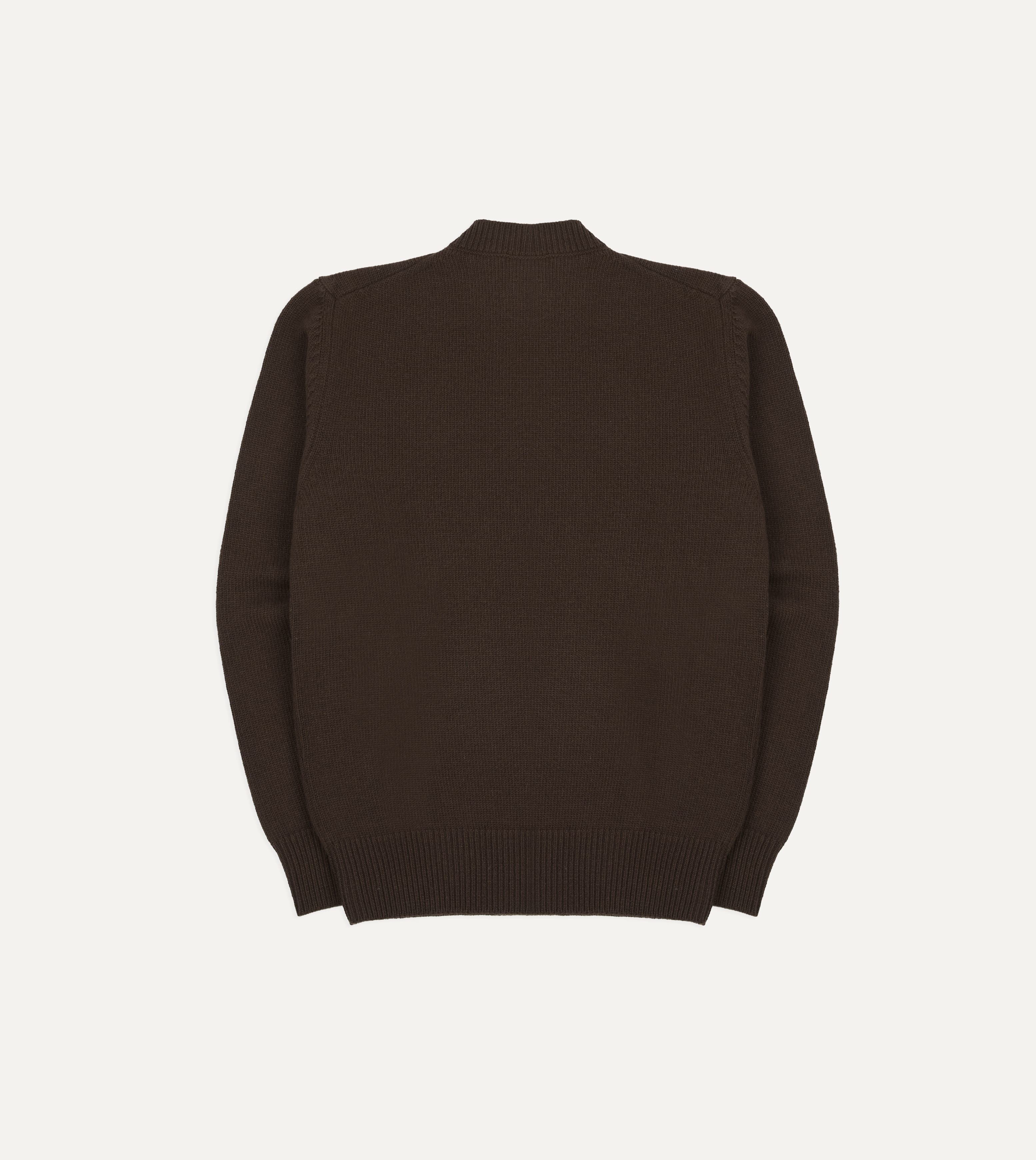 Brown Wool-Cashmere Crew Neck Jumper