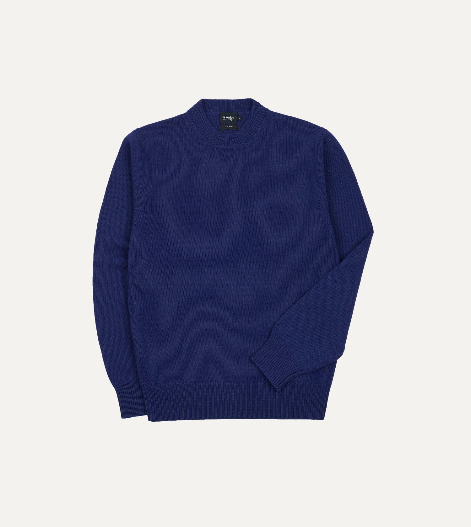 Blue Wool-Cashmere Crew Neck Jumper
