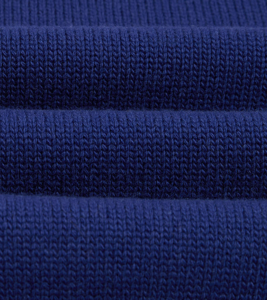 Blue Wool-Cashmere Crew Neck Jumper
