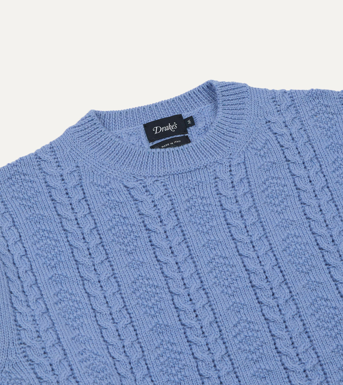 Lilac Wool-Alpaca Cable Knit Crew Neck Jumper
