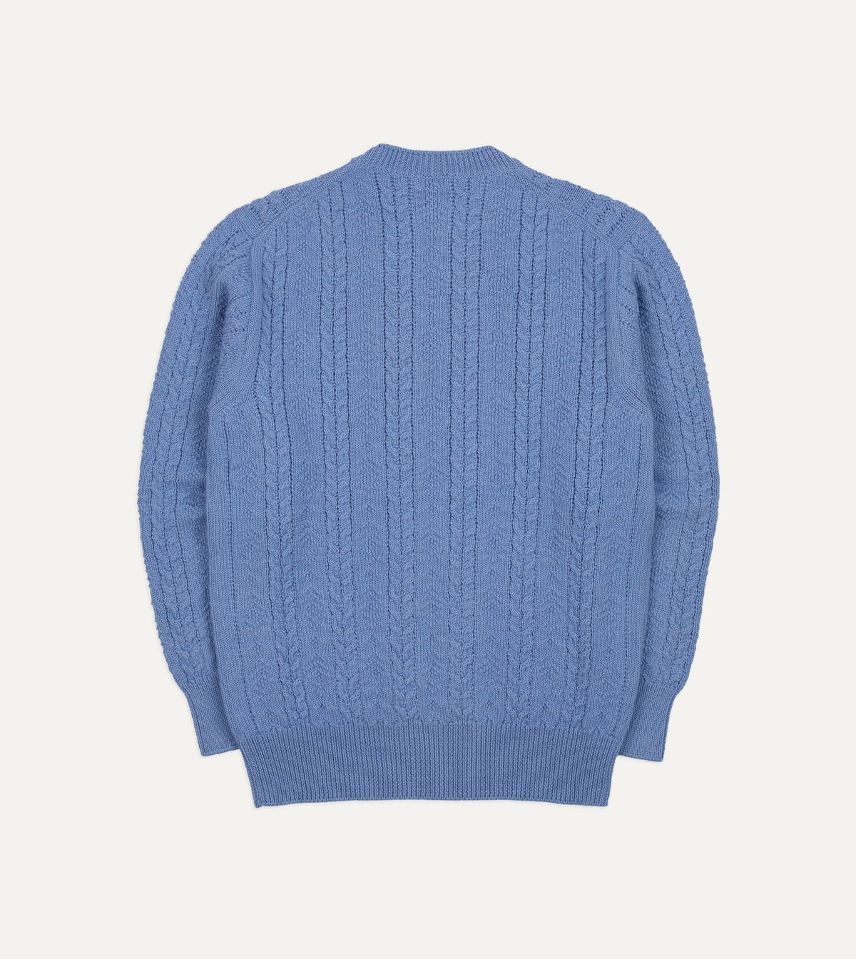 Lilac Wool-Alpaca Cable Knit Crew Neck Jumper