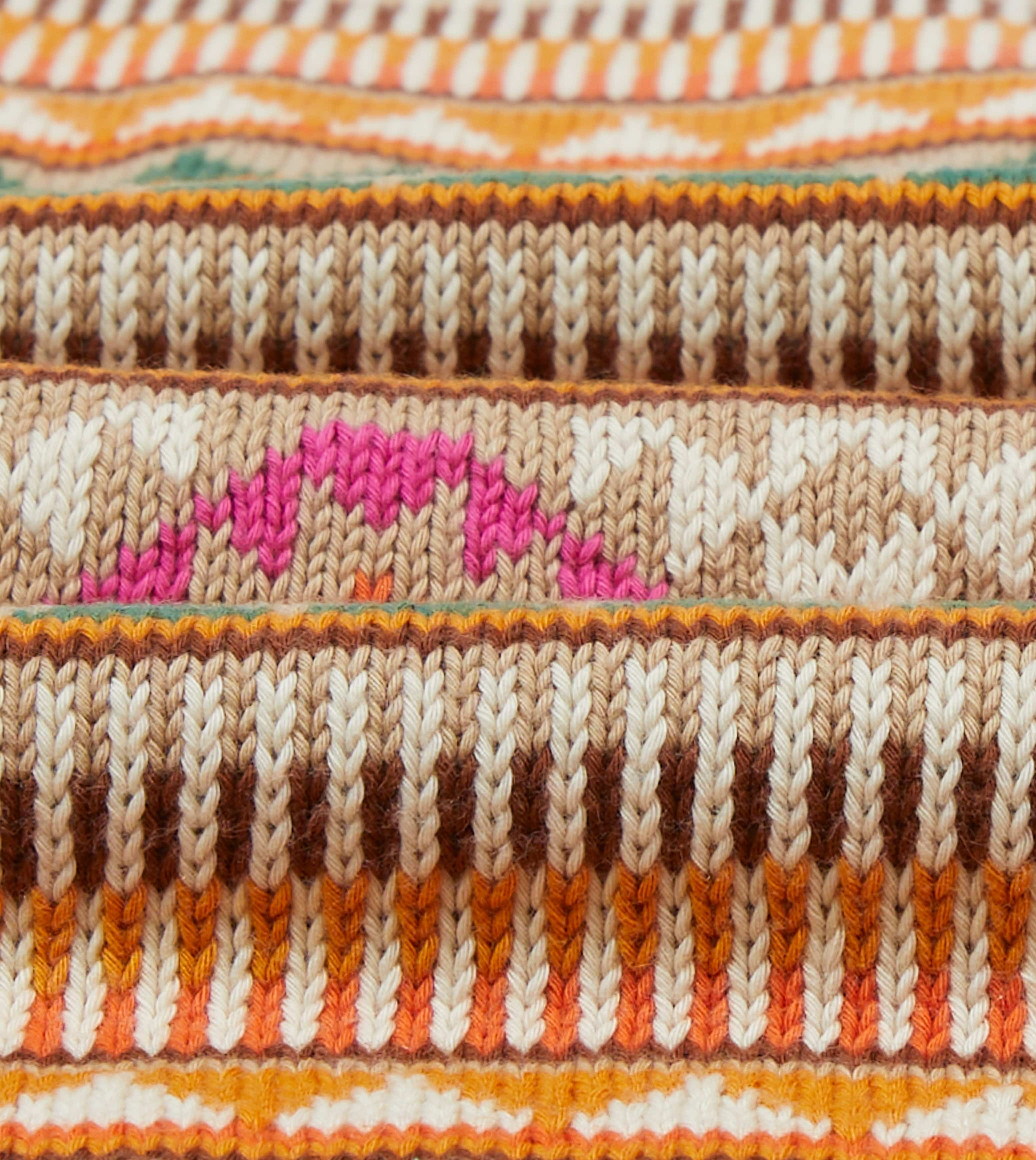 Beige Cotton Cashmere Kilim Knit Vest