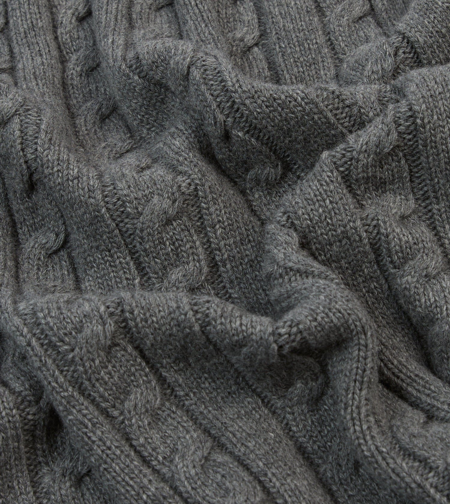 Grey Alpaca Lambswool Cable Knit Sleeveless Cardigan