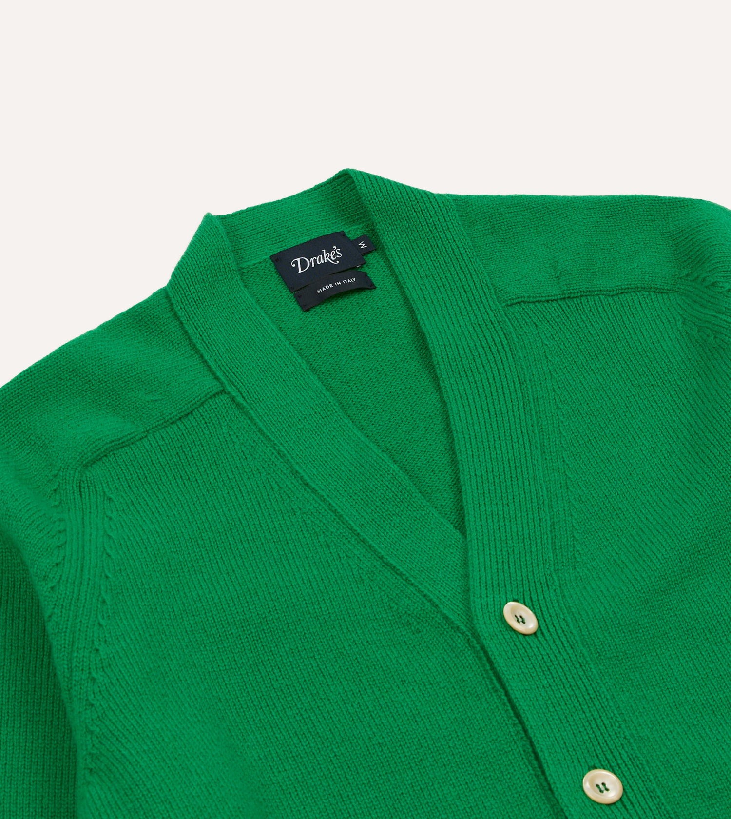 Green Lambswool 6 Button Cardigan