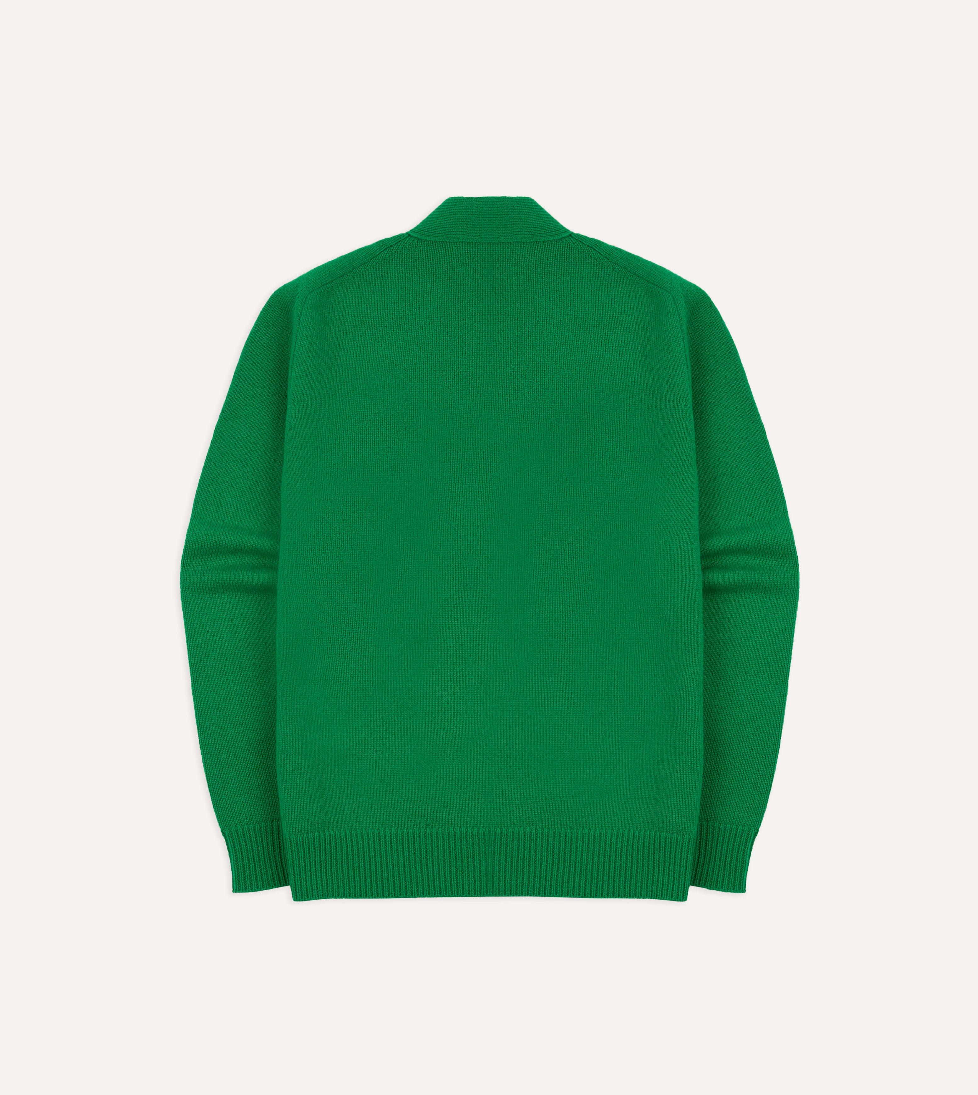 Green Lambswool 6 Button Cardigan