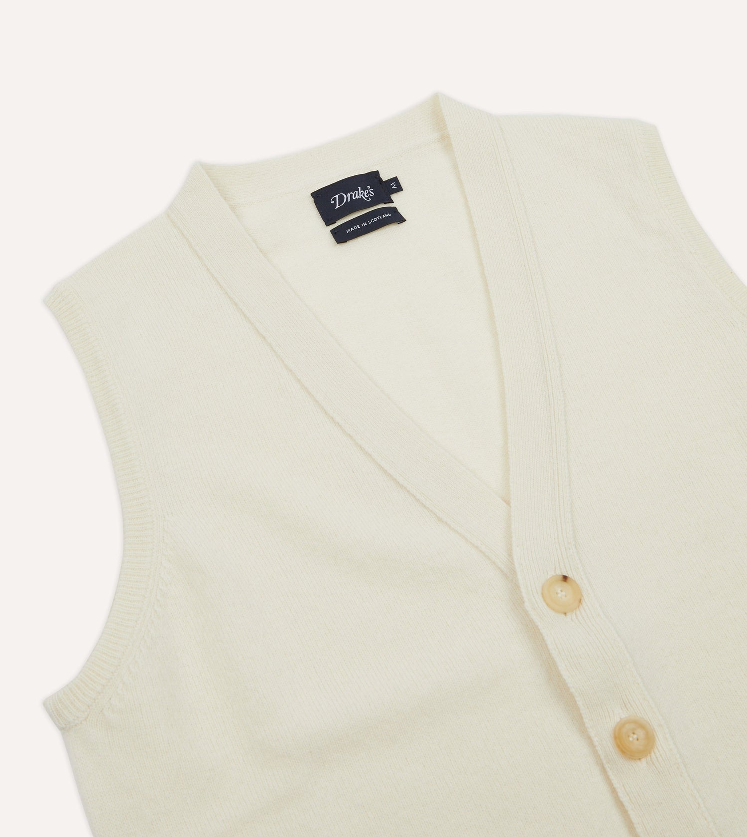 Ecru Lambswool Sleeveless Cardigan