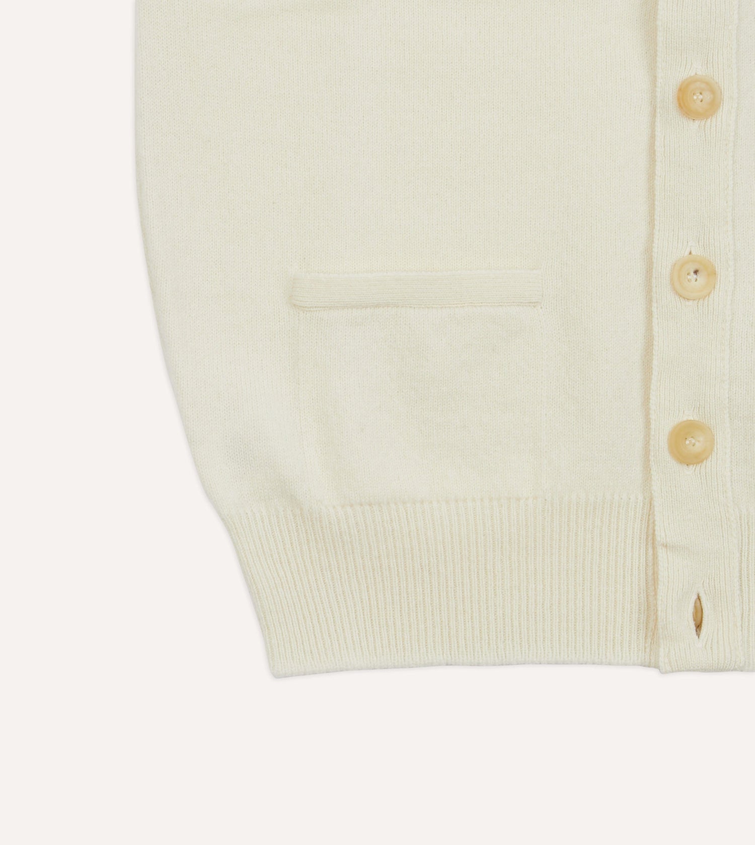 Ecru Lambswool Sleeveless Cardigan