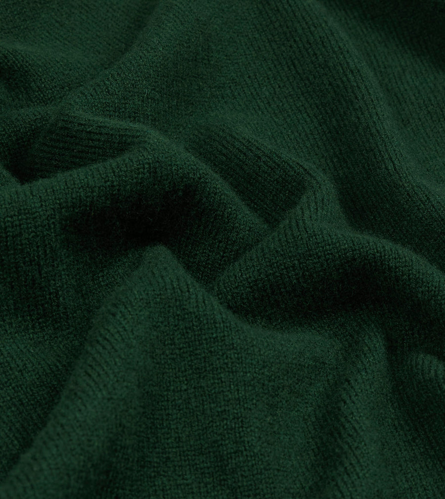 Dark Green Lambswool Sleeveless Cardigan