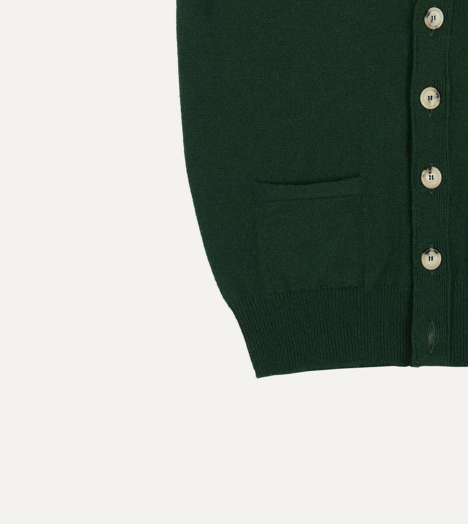 Dark Green Lambswool Sleeveless Cardigan