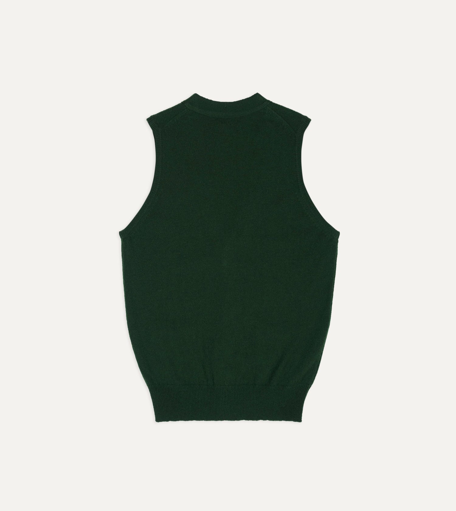 Dark Green Lambswool Sleeveless Cardigan
