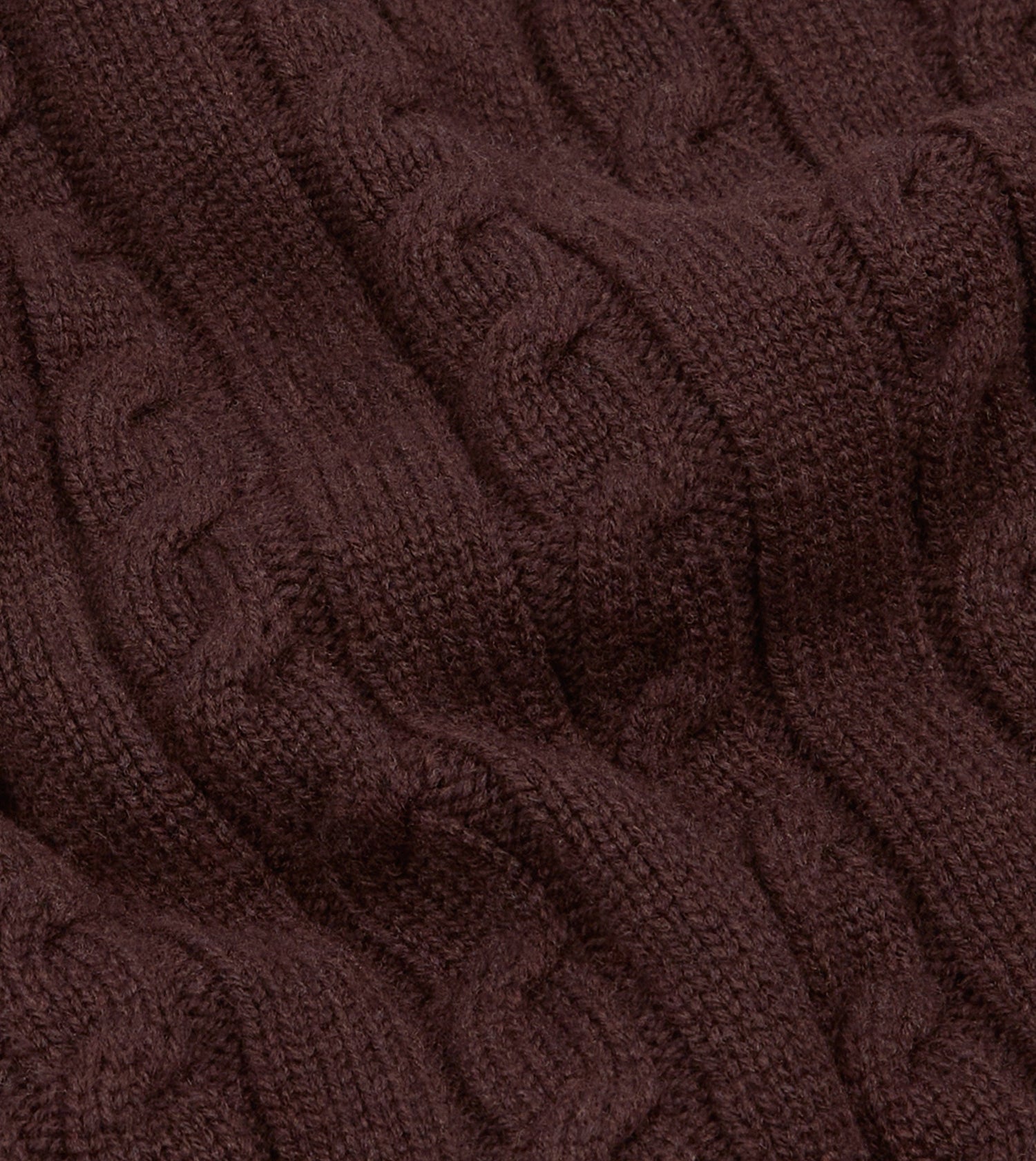 Brown Lambswool 6 Button Cable Knit Cardigan