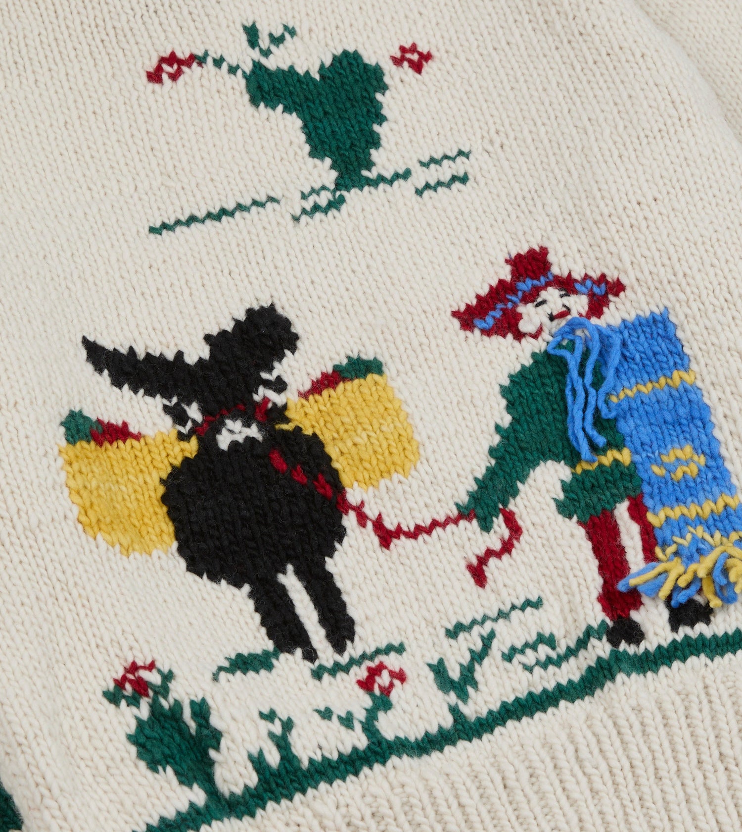 Chamula Ecru Souvenir Paisaje Shawl Collar Cardigan